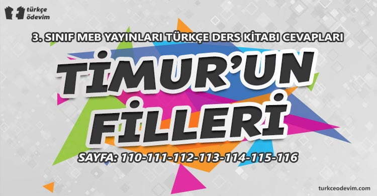 Timur'un Filleri Metni Cevapları - 3. Sınıf Türkçe MEB Yayınları