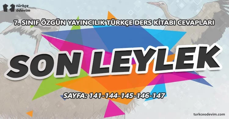 Son Leylek Metni Cevapları - 7. Sınıf Türkçe Özgün Yayınları
