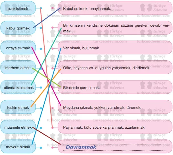 Bazı İnsanlar Metni Cevapları - Eşleştirme