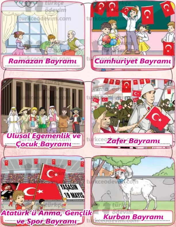 Gülümsedi Kırmızı Metni Cevapları - Bayramlar