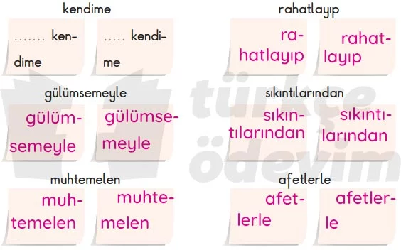 Ben Kendimi İfade Edebilirim Metni Cevapları - Satır Sonu Ayırma