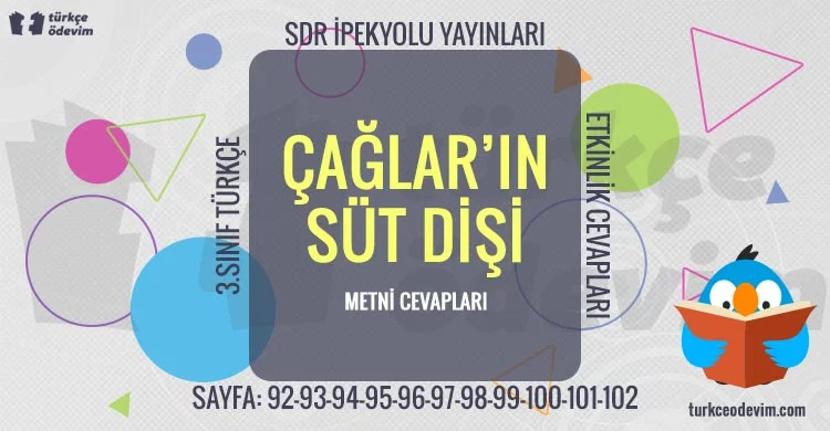 Çağlar'ın Süt Dişi Metni Cevapları - 3. Sınıf Türkçe SDR İpekyolu Yayınları