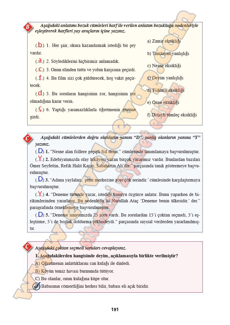 8-sinif-turkce-ders-kitabi-cevabi-ferman-yayinlari-sayfa-191