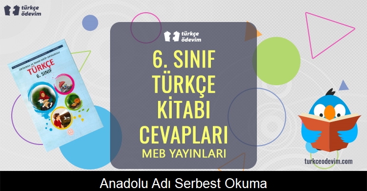 Anadolu Adı Serbest Okuma Metni Cevapları (6. Sınıf Türkçe)